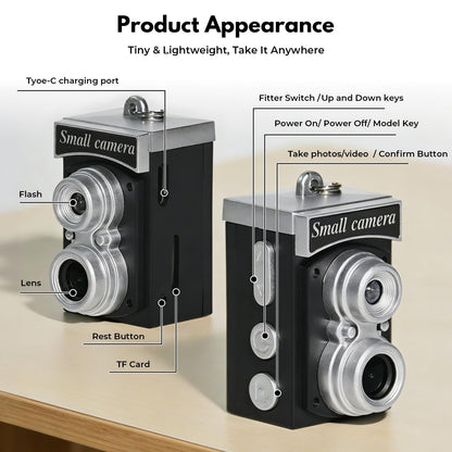 Biyizor portable pocket camera back view showcasing the high definition liquid crystal display screen