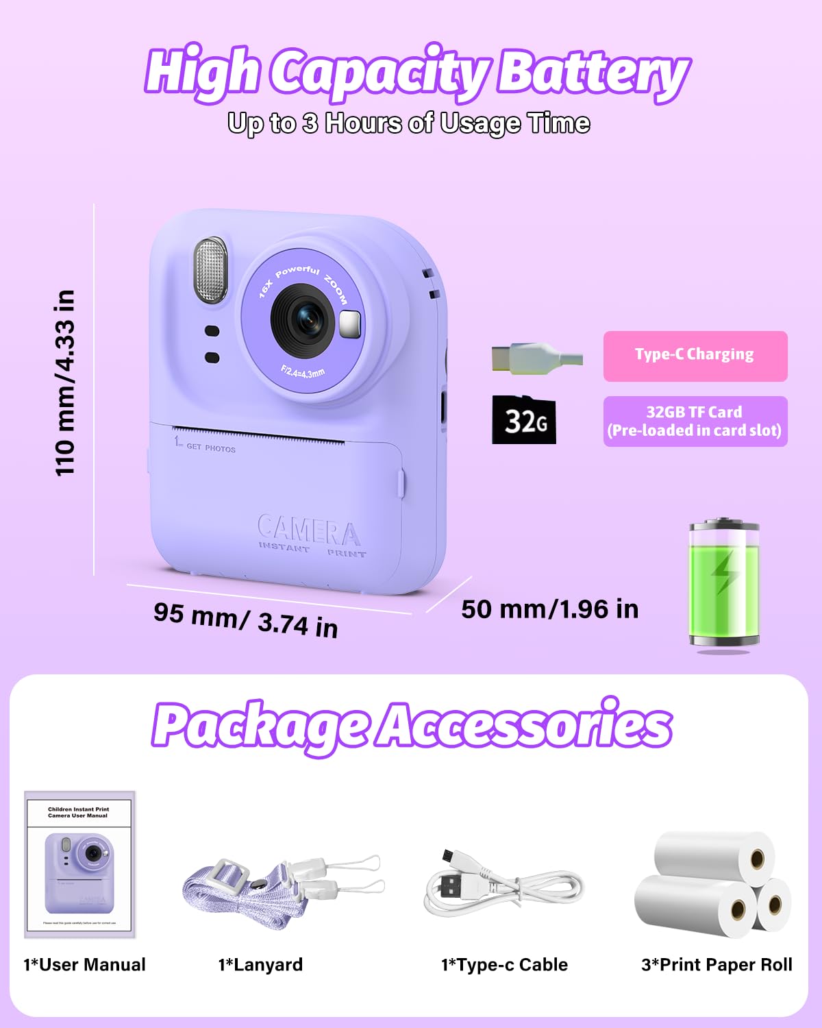 Teslahero kids multimedia thermal camera displaying interactive menu option for games and MP3 music playback
