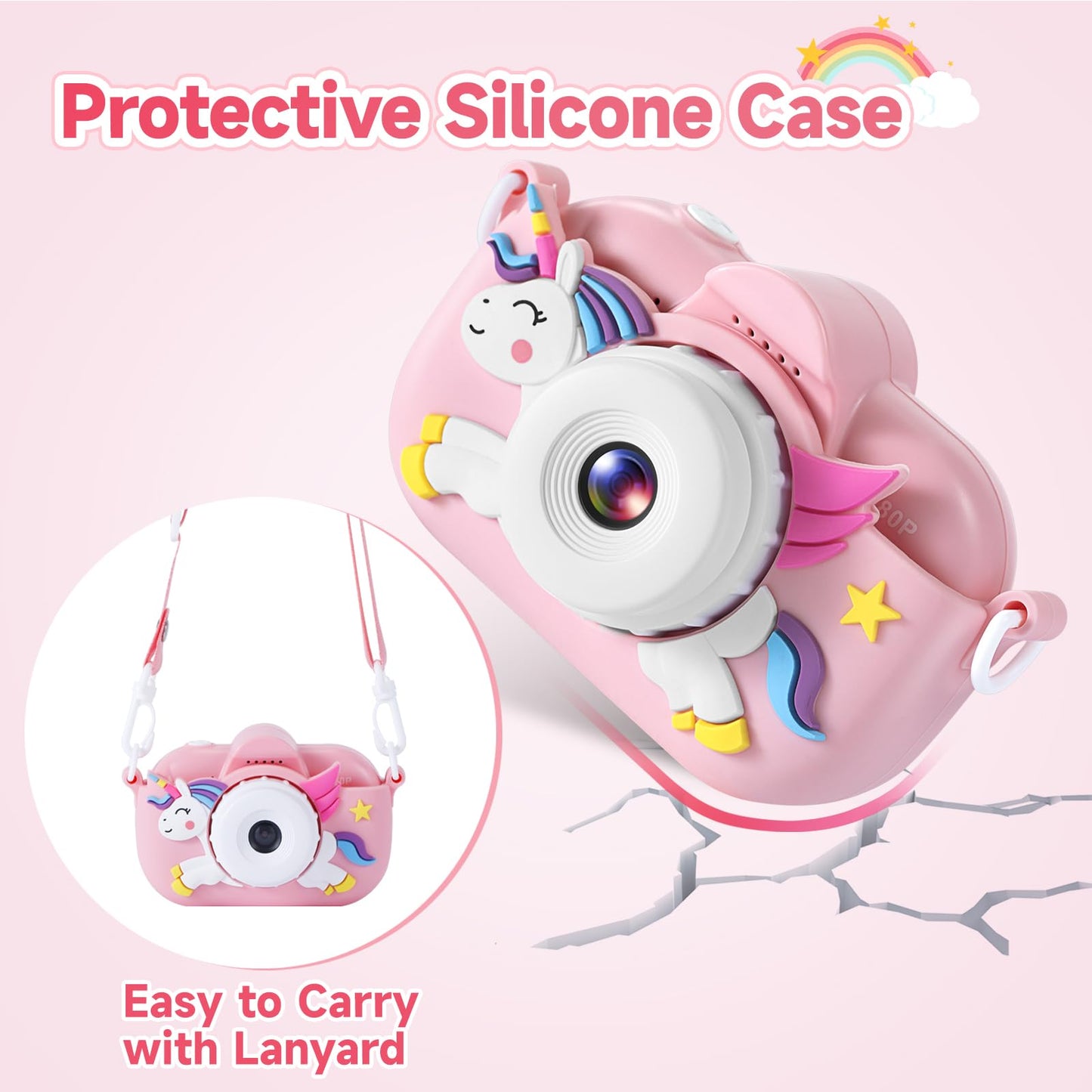 ZUODUN imported kids camera accessory kit including micro USB charging cable