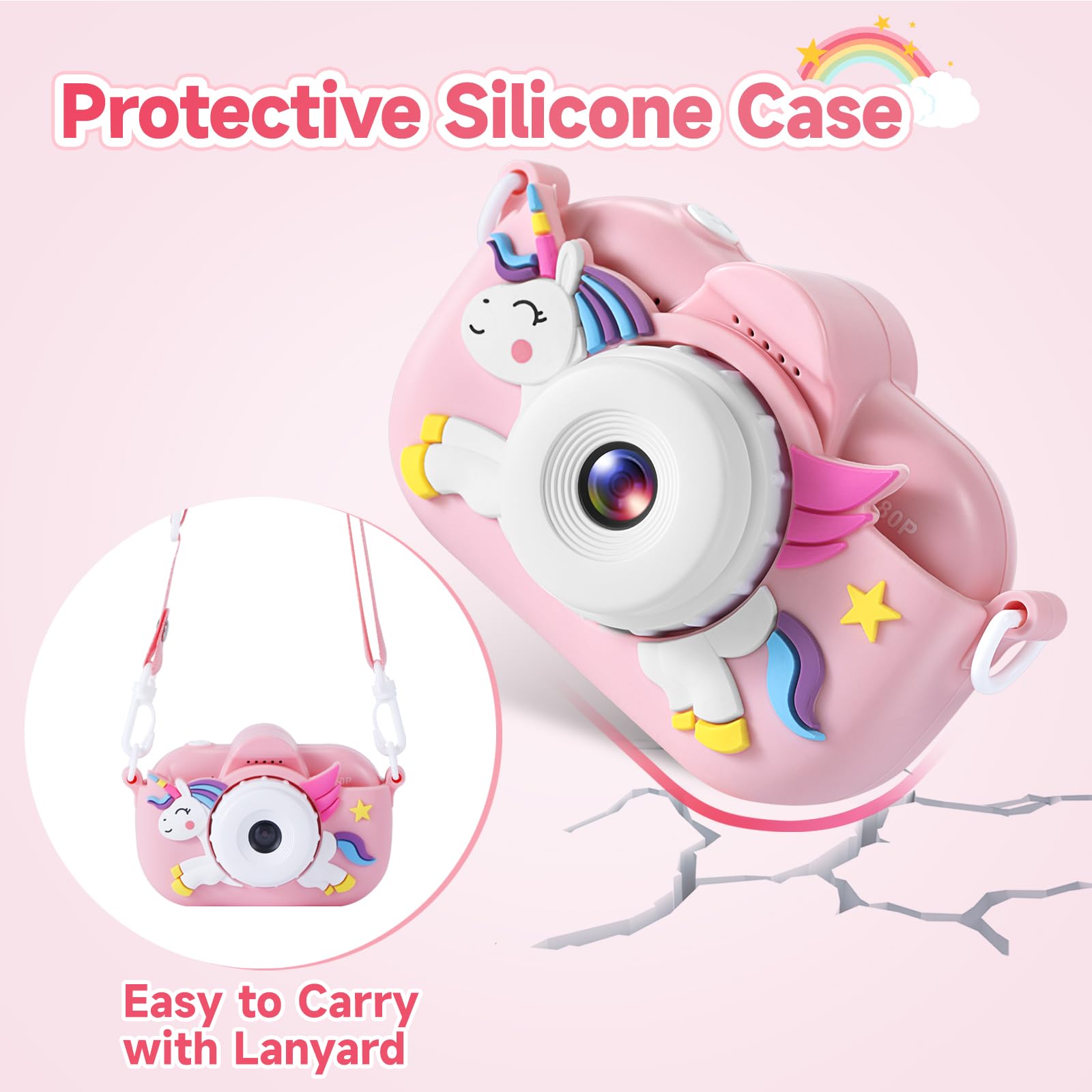 ZUODUN imported kids camera accessory kit including micro USB charging cable