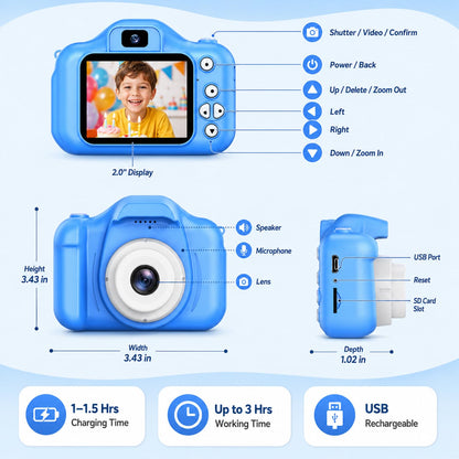 Tyseoome children video camcorder with included thirty-two gigabyte memory card