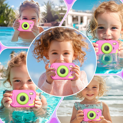 Uffylle pink underwater digital camera packaging box layout designed as a birthday gift for children