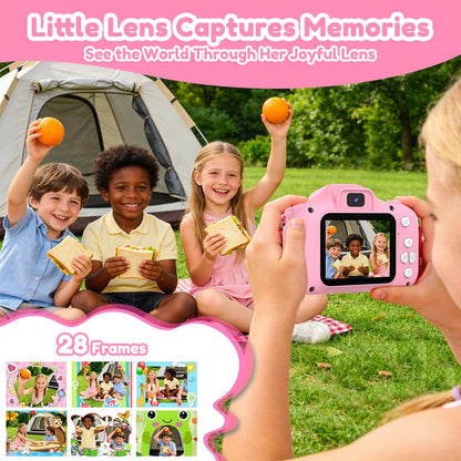 PROGRACE children camera package contents including thirty two gigabyte SD card and lanyard
