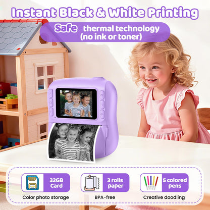 Hangrui children digital camcorder printing out a black and white photo