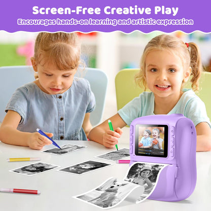 Hangrui shockproof camera for boys and girls showing side profile charging port
