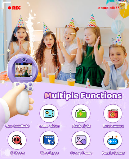TEKFUN purple magic wand camera back screen and buttons