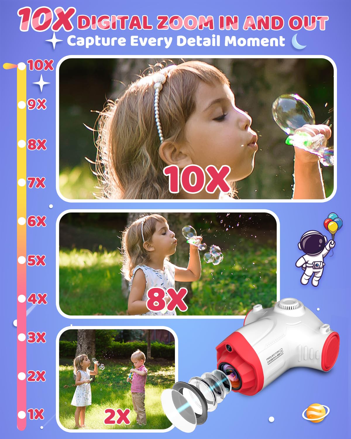 Usteetic durable shockproof multimedia camera for boys and girls packaging contents