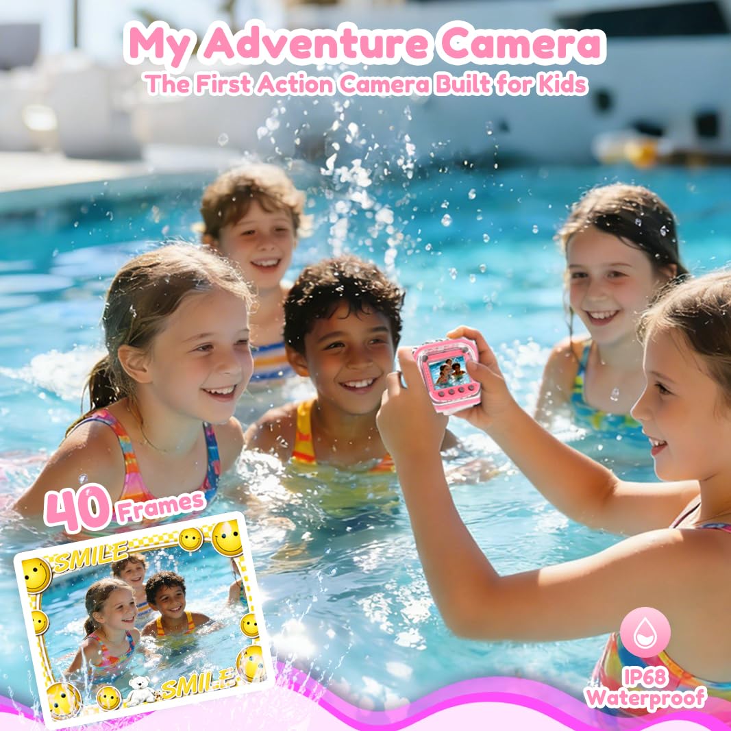PROGRACE girls sports action camera showing liquid crystal display screen