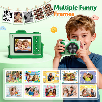 Myvia 48 megapixel children digital camera being held by a child during outdoor travel