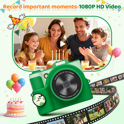 Myvia kids electronic toy camera accessories including the 32GB memory card and lanyard