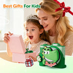 Myvia green digital camera package contents showing the retail box layout for gifting