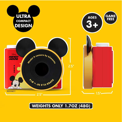 Kidamento Disney licensed children toy camcorder showing the bright color screen and simple button layout