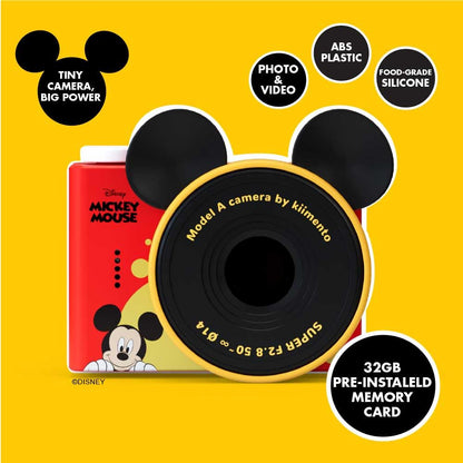 Kidamento Mickey Mouse children video recorder bundle with included memory card and handmade carrying strap