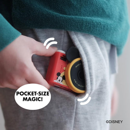 Kidamento Disney licensed toy camera showcasing the built-in creative cartoon frames and playful filters