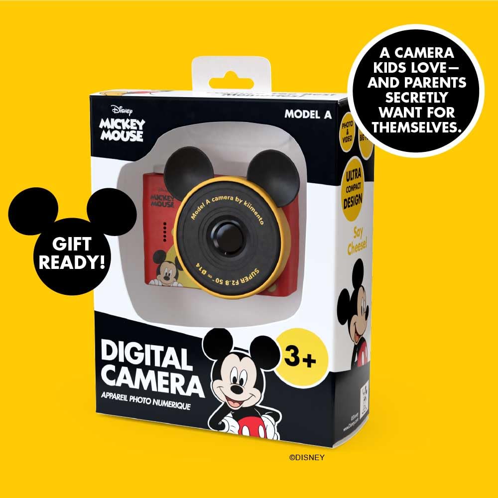 Kidamento children camera packaging highlighting the authentic USA imported licensed product graphics