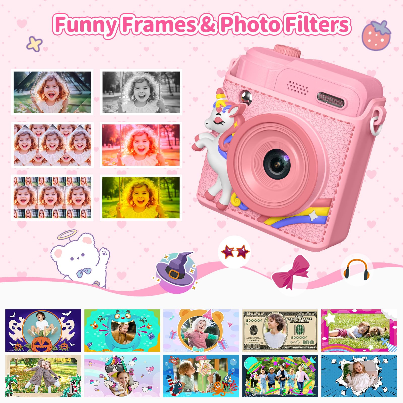 Gofunly instant print camera producing a black and white thermal photo printout