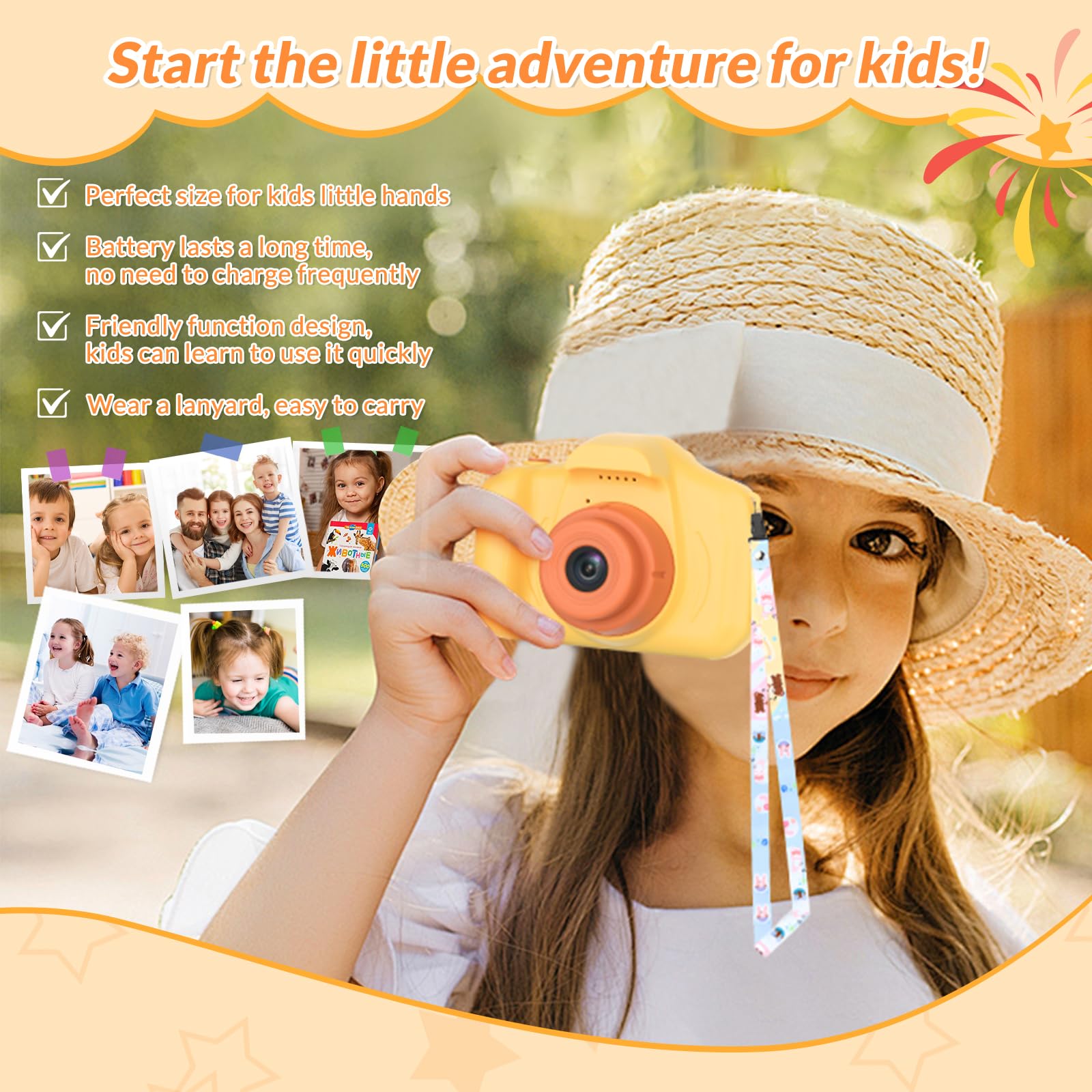 Rear lens view of the 26MP mini selfie digital camera showing the easy switching interface.