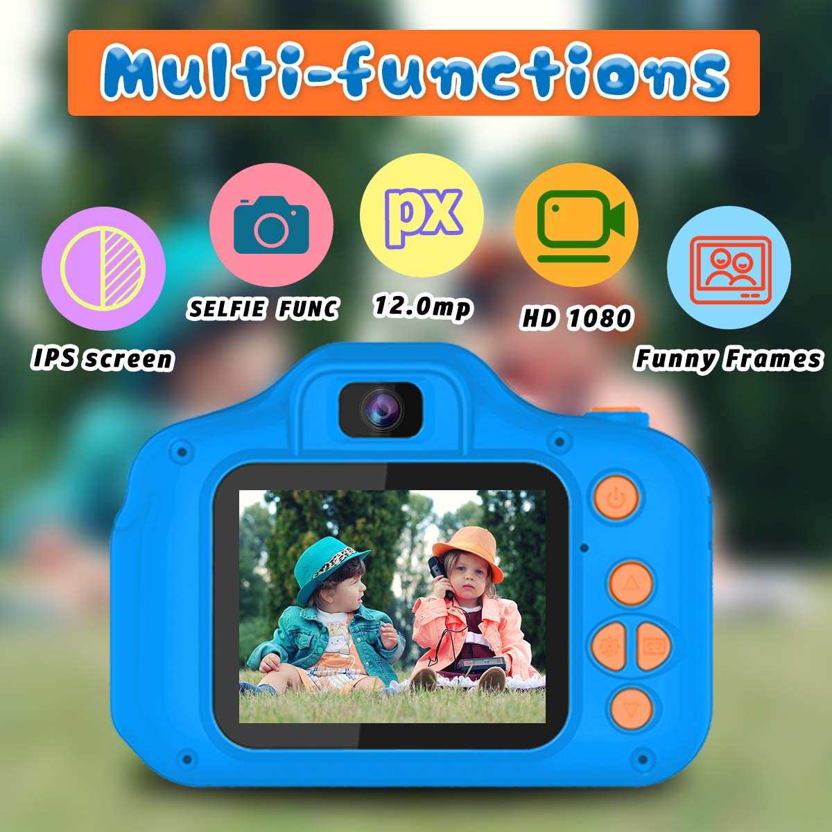Dylanto children high definition video camera back view with two inch screen