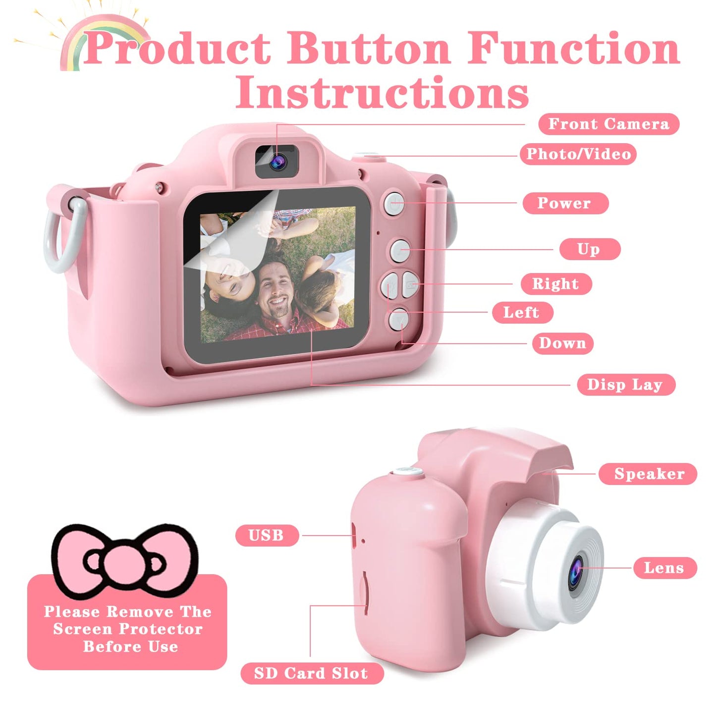 CIMELR toddler video recorder showing the durable purple shockproof silicone protective case.