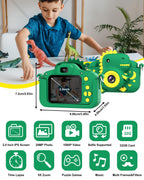 GREENKINDER toddler camera rear view highlighting the two inch color display screen