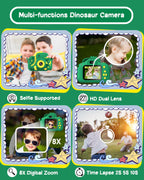 GREENKINDER dinosaur camera package contents displaying the thirty two gigabyte memory card and cable