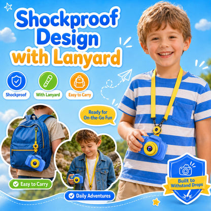 Desuccus kids creative digital camera illustrating the compact form factor tailored for small hands.