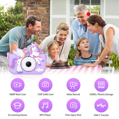 Envyvip children photographic toy displaying the back high definition screen interface and control buttons