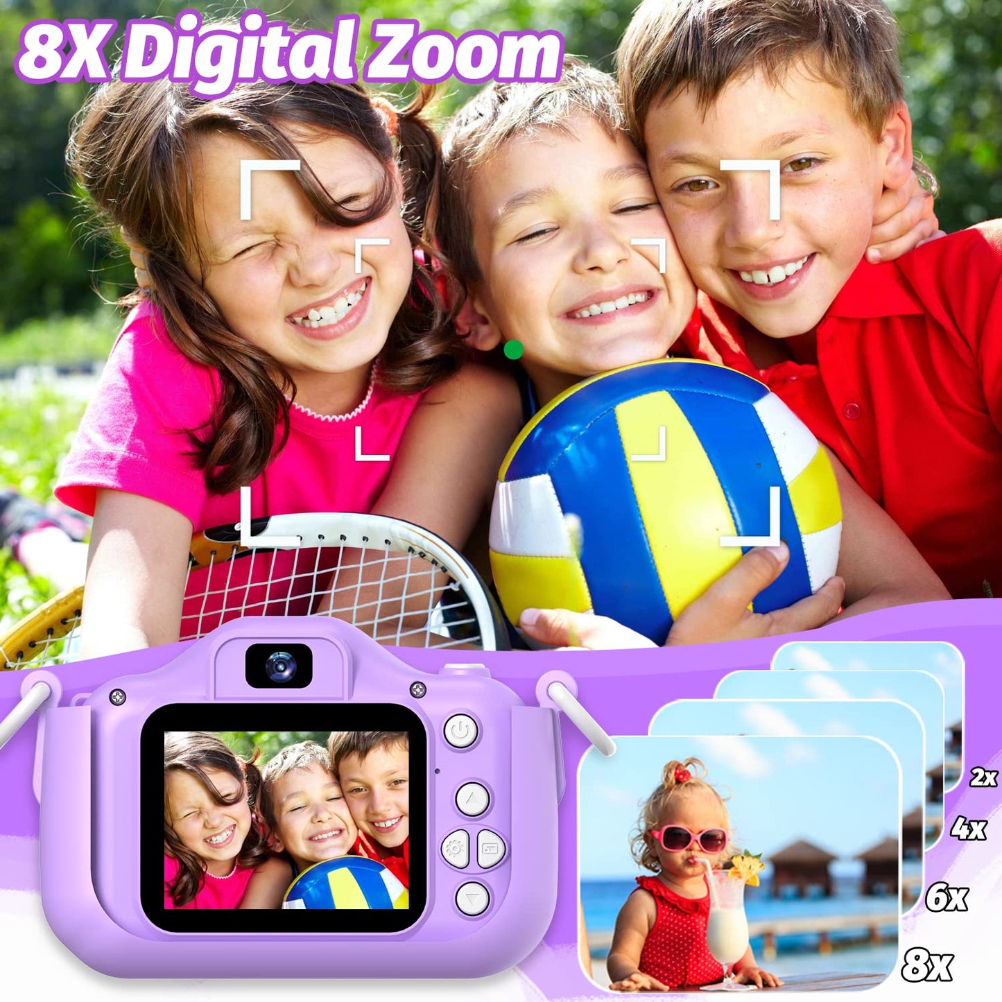 Imported Goopow children digital video camera packaging contents