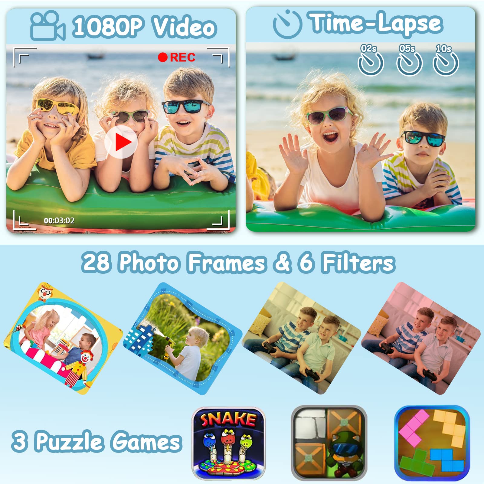 Agoigo underwater toy video camera demonstrating the shockproof protective build components