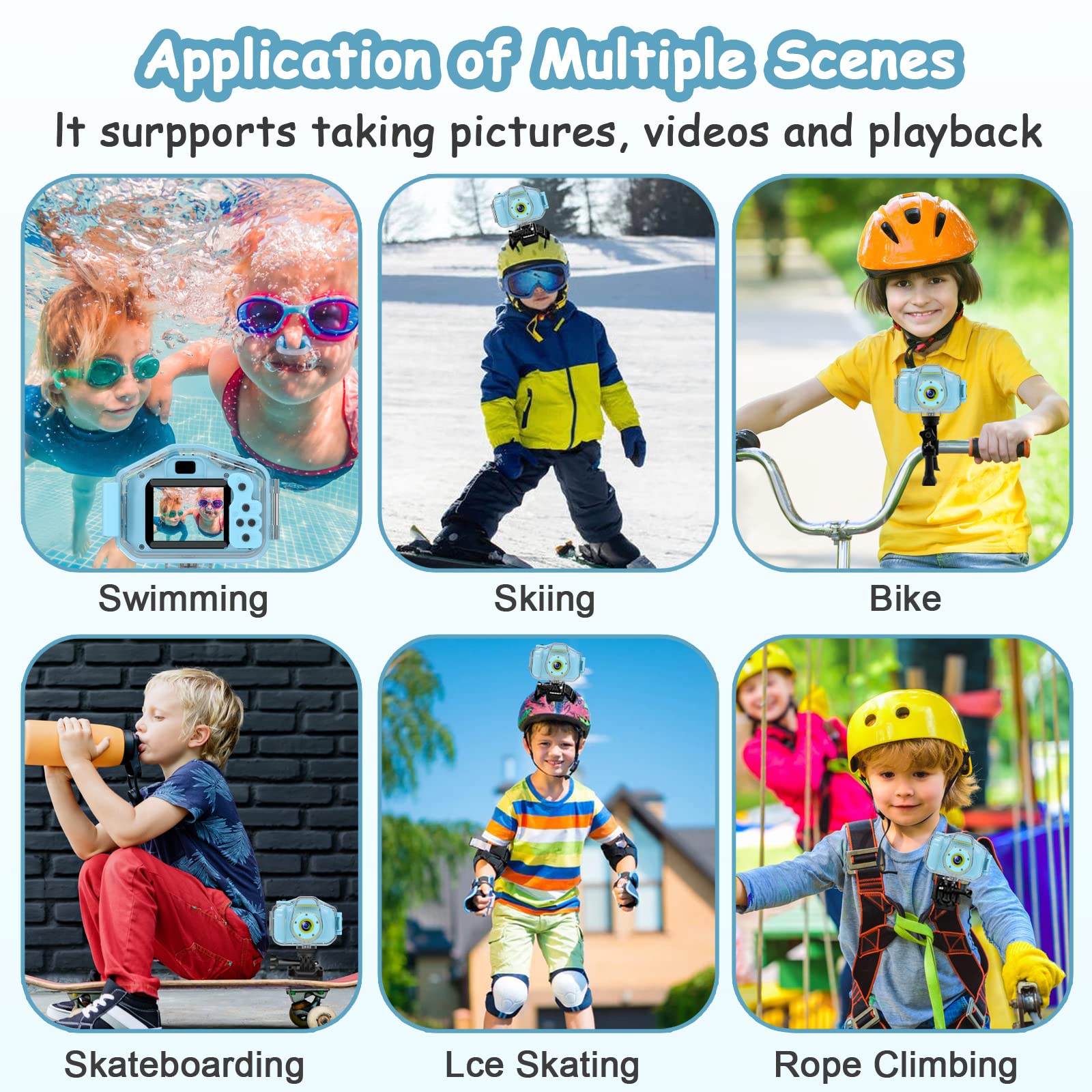 Agoigo kids travel digital camera showcasing creative built in photo frames and filters