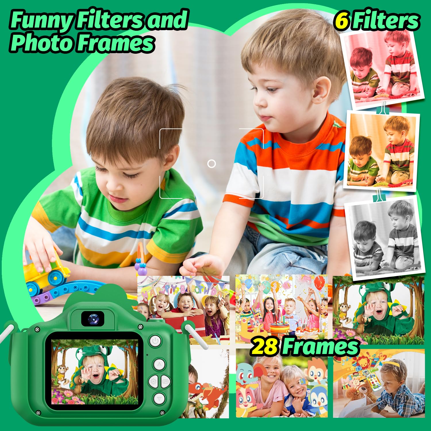 Cimizi toddler selfie camera with shockproof silicone case being held by a child