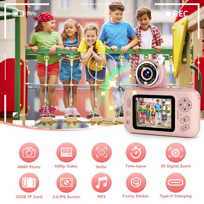 Makolle pink selfie camera for girls highlighting its compact and lightweight durable build