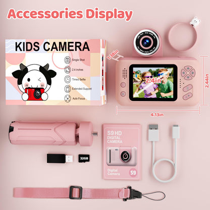 Makolle premium children camera kit in original packaging showing all included setup accessories