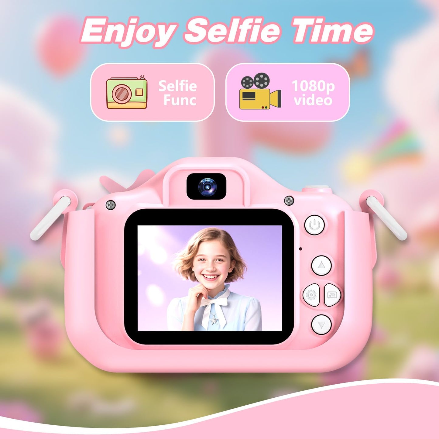 Goopow kids selfie camera with detachable soft silicone cartoon design cover