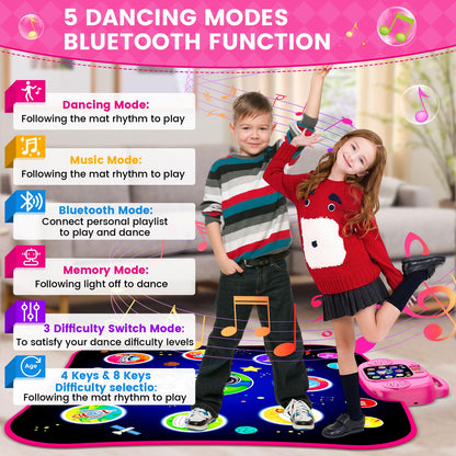 Child playing on Jamlamq Bluetooth music dance pad