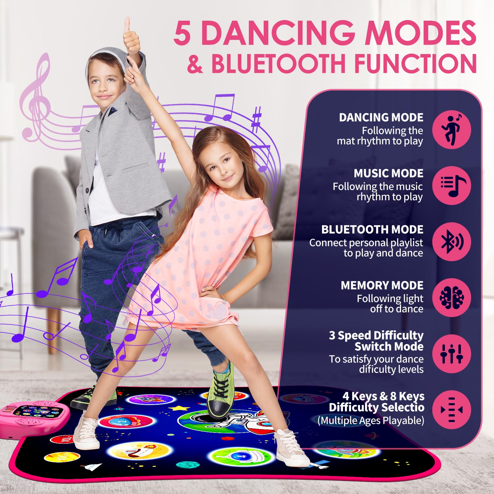 Foldable design of OMOZOMBB electronic dance mat for easy storage