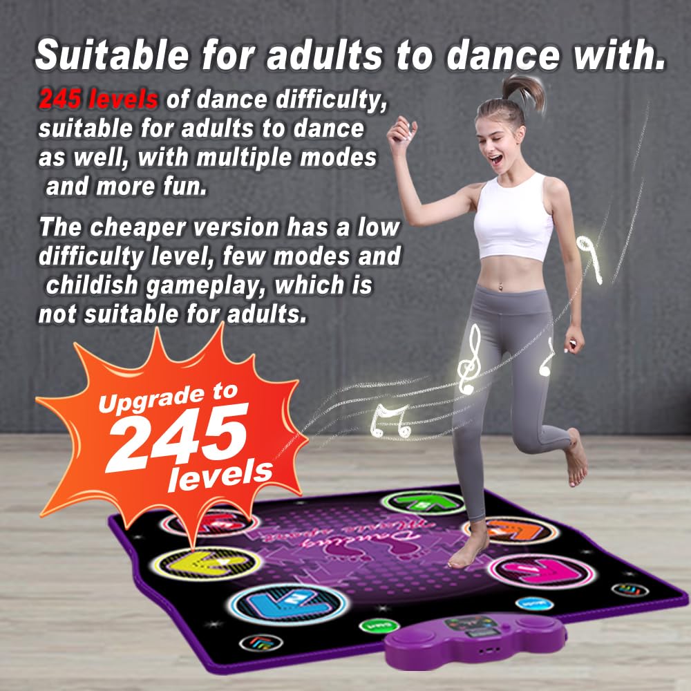 Side view of HTASKTEXEH electronic dance mat buttons and lighting