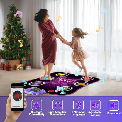 Kid playing on Fuairmee electronic dance pad indoors