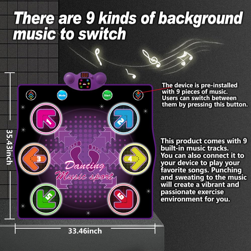 Packaging and contents of HTASKTEXEH dance mat set