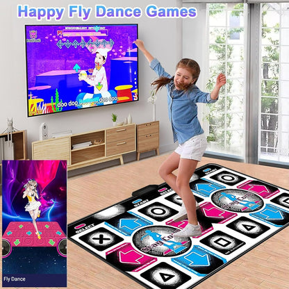 Foldable dance mat with HD TV console