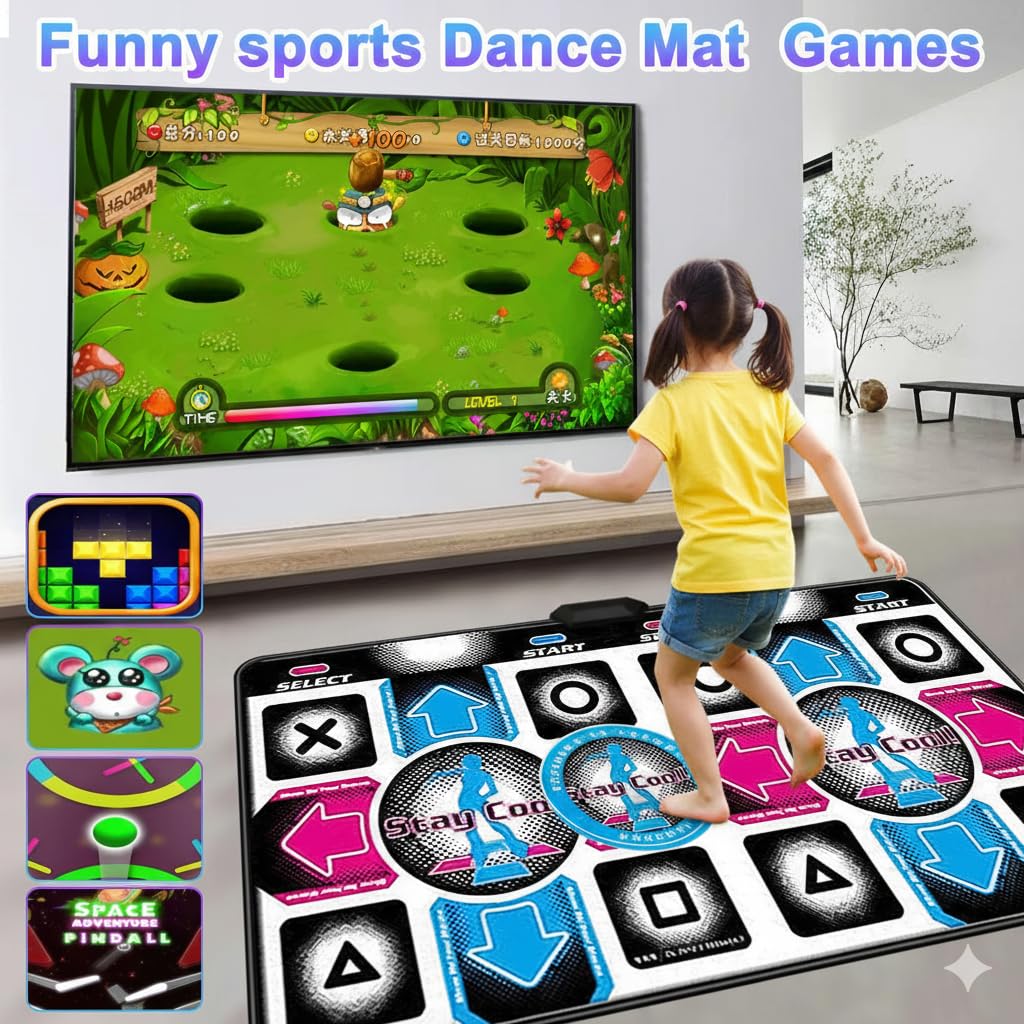 Child dancing on non-slip electronic dance pad