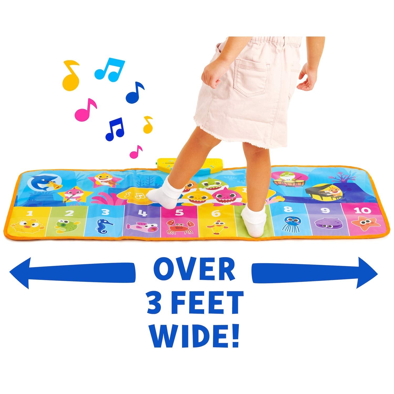 Children playing on the Pinkfong Baby Shark interactive musical dance mat