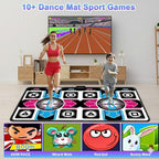 Family playing games on Quanwuhang dance mat