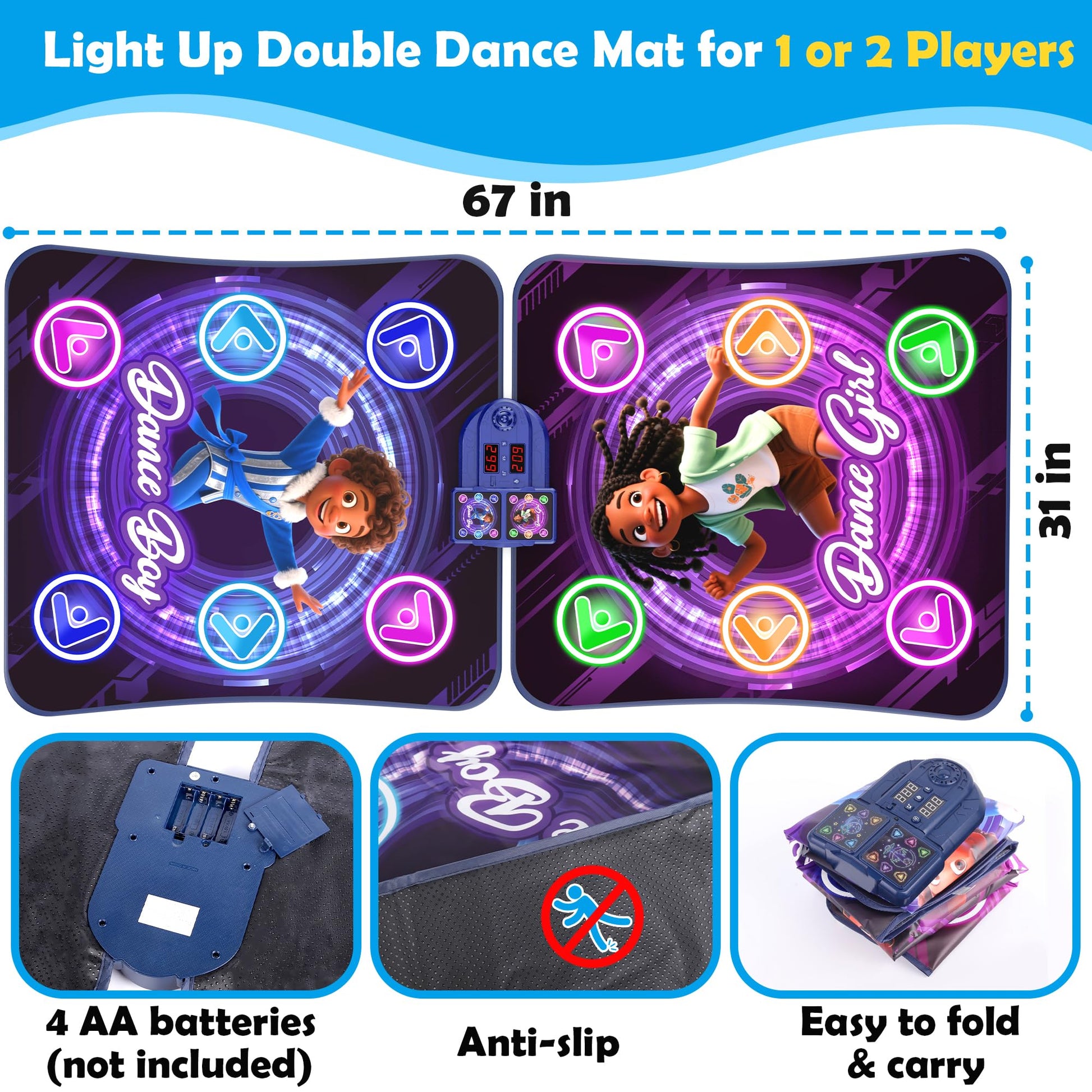 Children playing on the TooLion 2-player dance mat