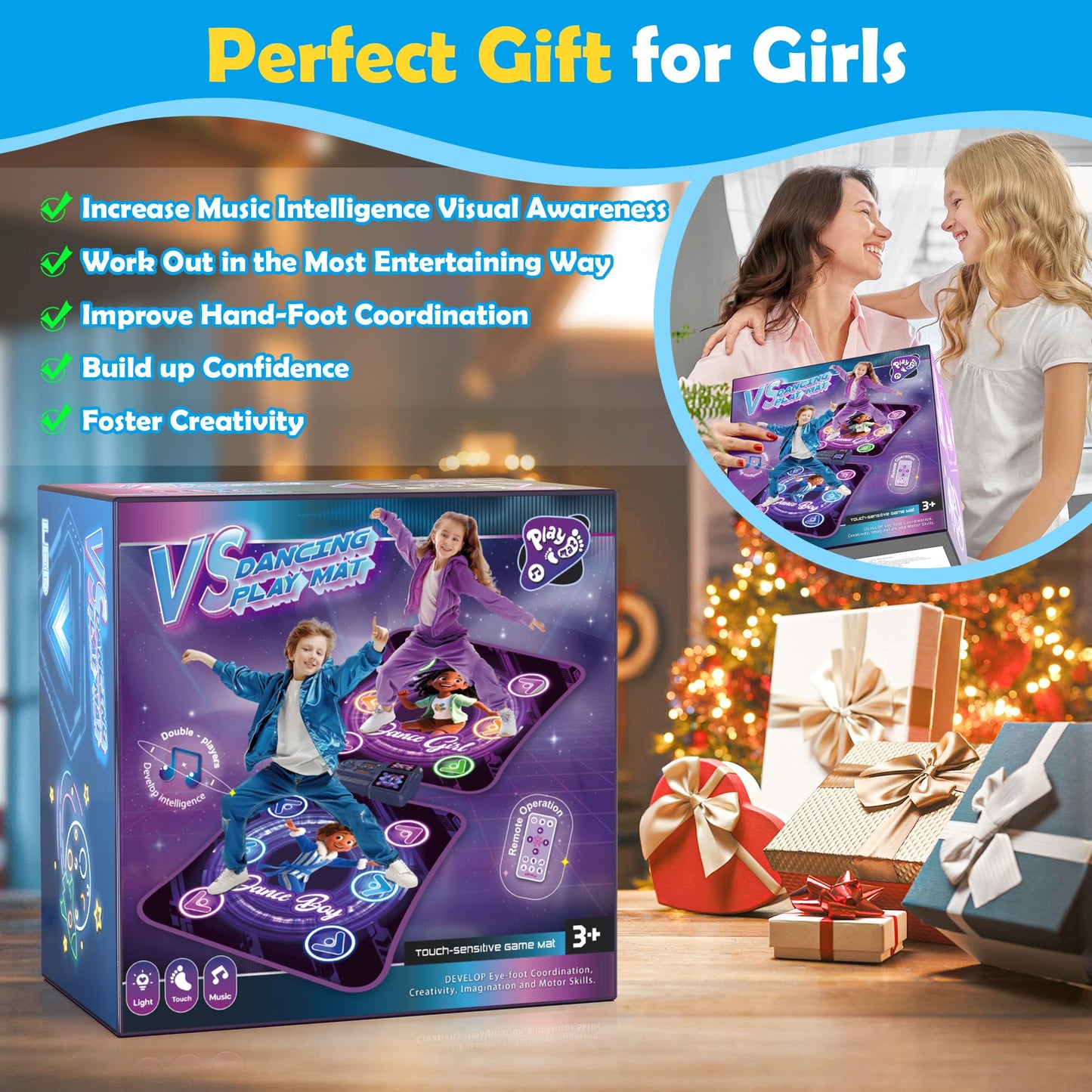 Two kids jumping on the durable TooLion electronic dance mat