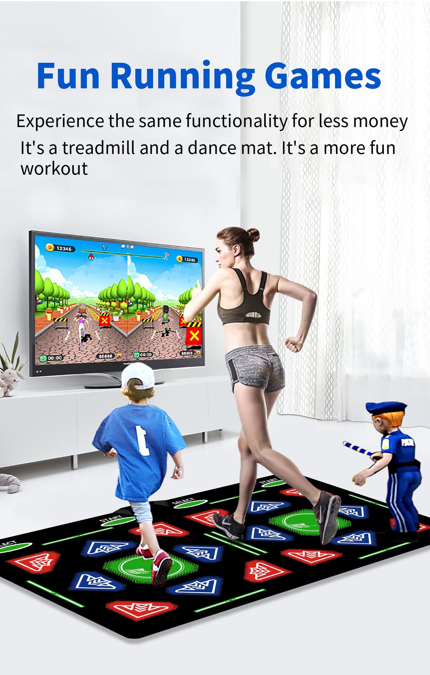 Top down view of the double player electronic dance pad