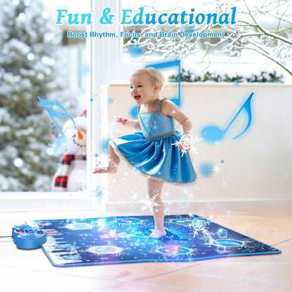 Detailed view of the dance mat LED light-up buttons and control panel