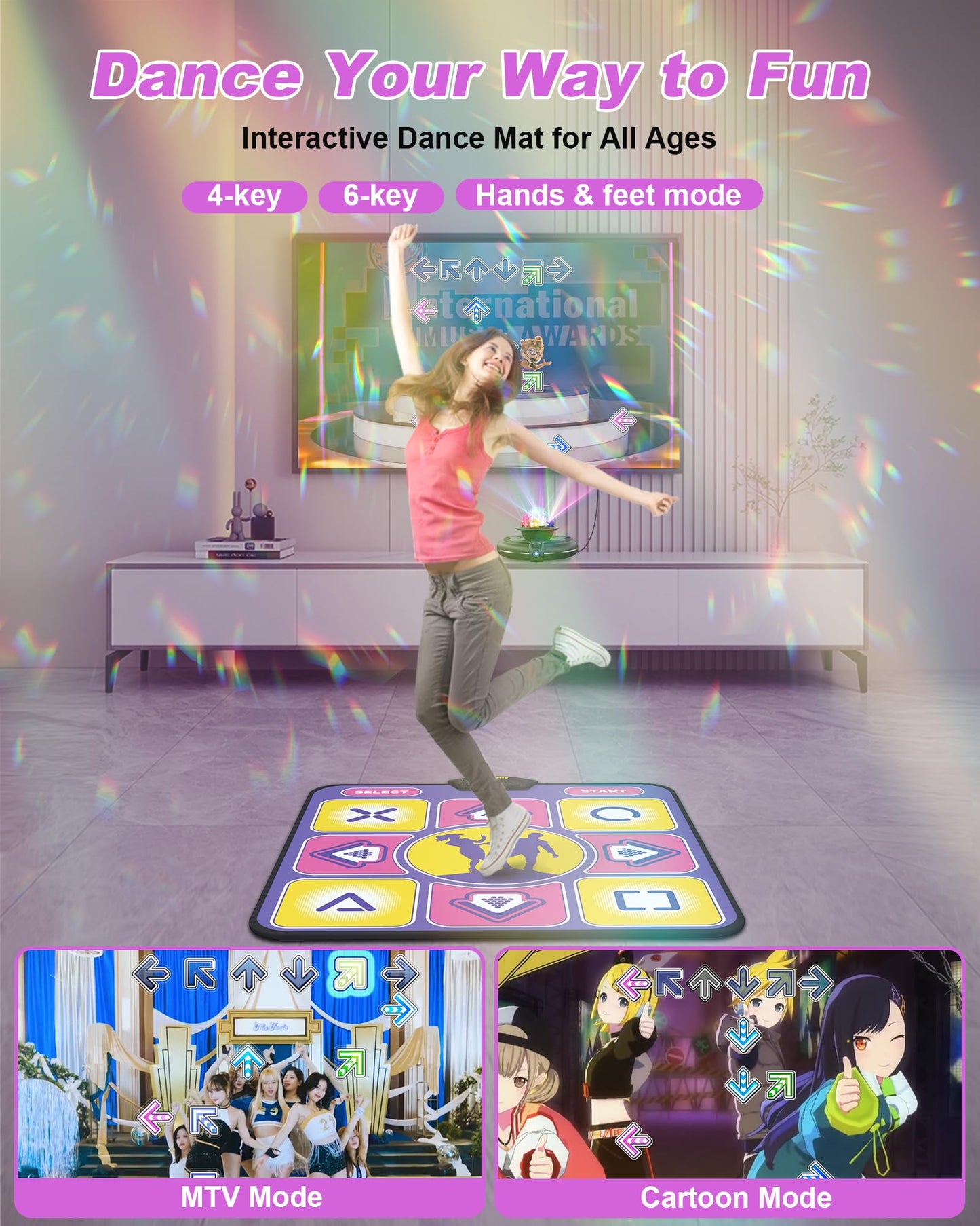 Purple non-slip dance mat for TV gaming