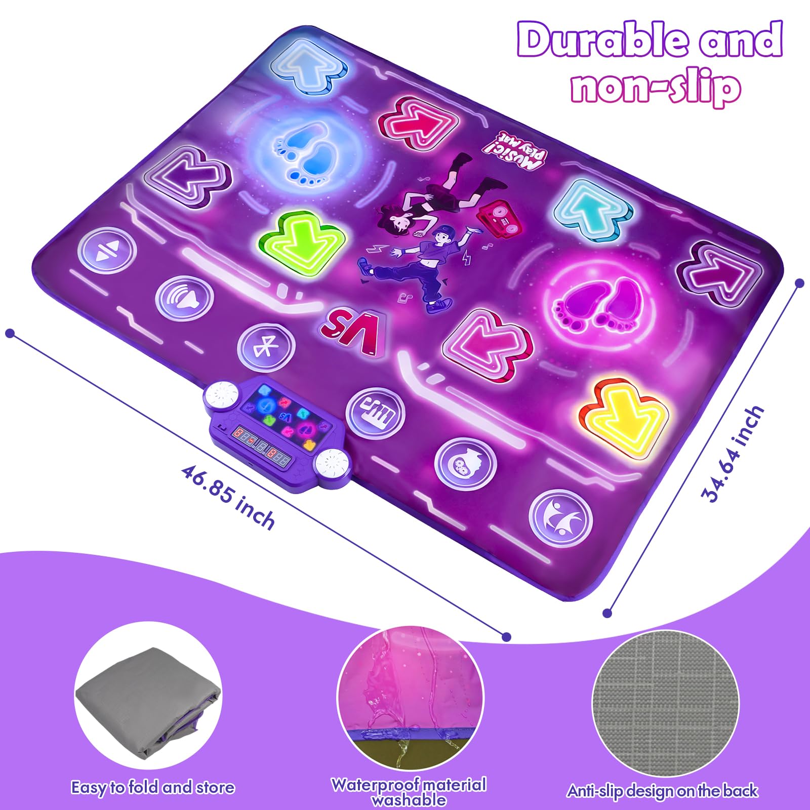 Family activity with Amy & Benton kids dance mat in a home setting