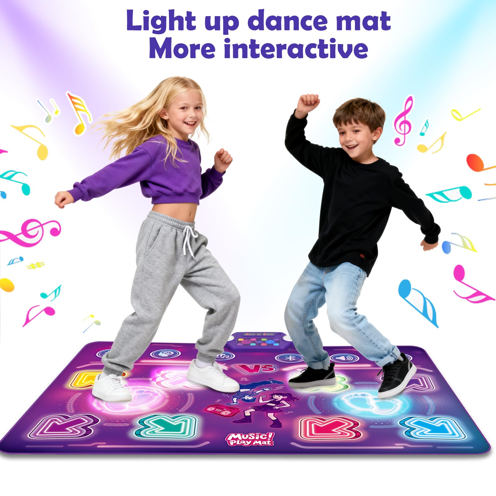 Packaging display of Amy & Benton 2-player interactive dance toy